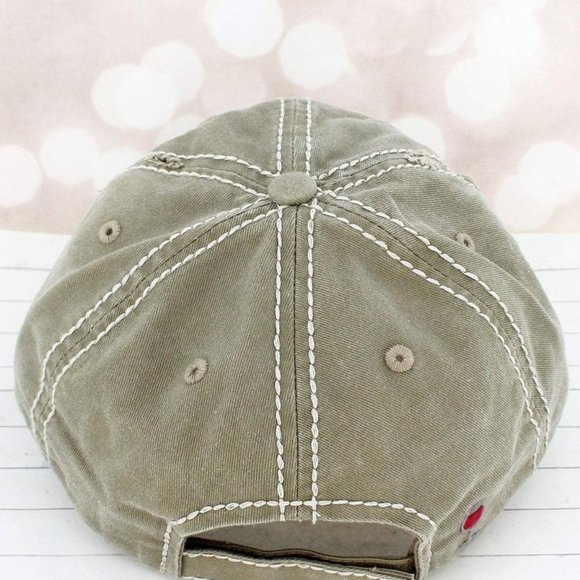 NWT Distressed Sometimes Wine Necessary Cap - Picture 2 of 3